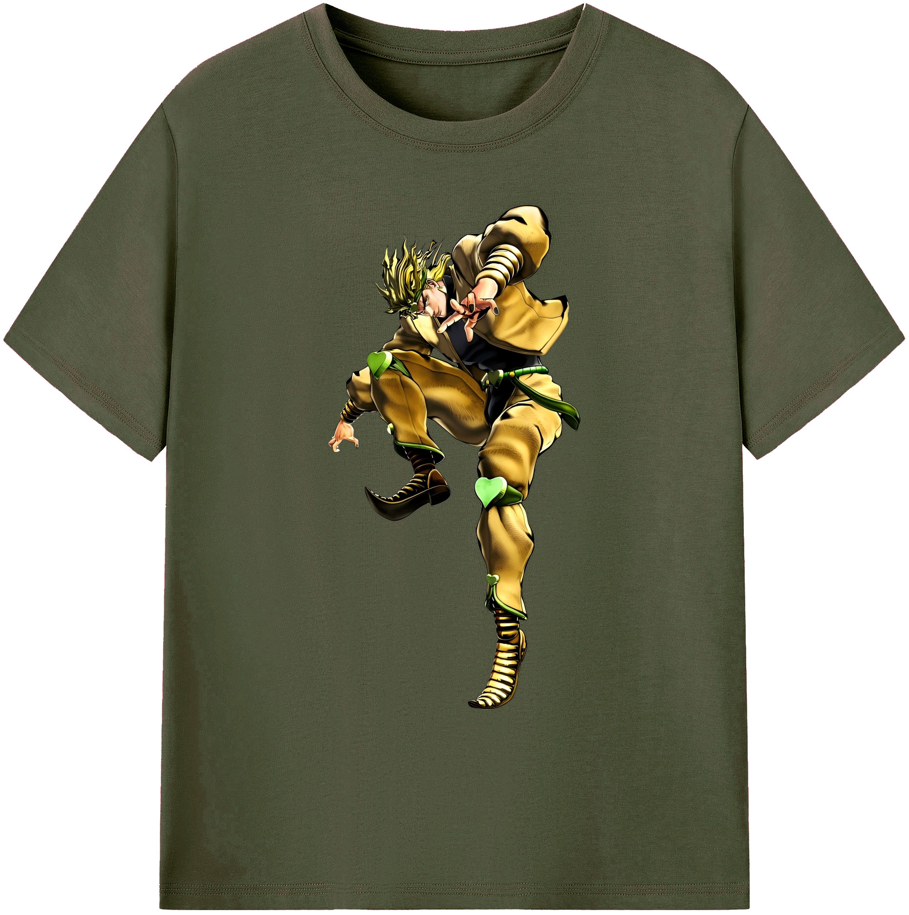 （画像用） ジョジョの奇妙な冒険 ディオ?ブランドー JoJo's Bizarre Adventure Dio Brando 綿100％ メンズ半袖Tシャツ｜肌触りやわらか＆通気性